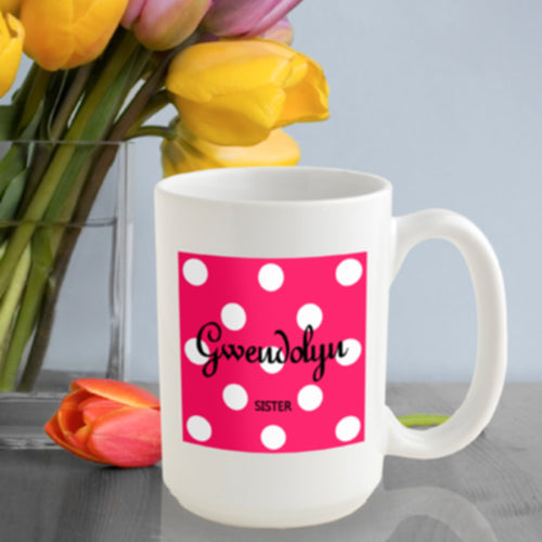 Polka Dot Coffee Mug - Pink - 2cooldesigns