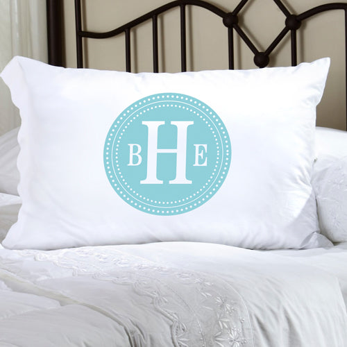 Felicity Chic Circles Pillow Case - Light Blue Circle w/ White - 2cooldesigns