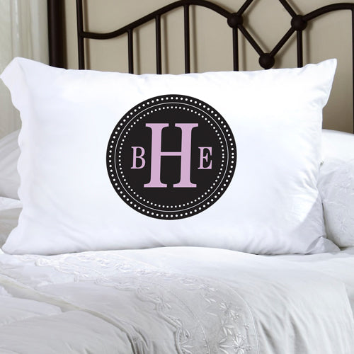 Felicity Chic Circles Pillow Case - Black Circle w/ Lavender - 2cooldesigns