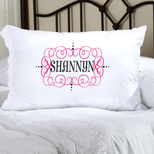 Felicity Glamour Girl Pillow Case-  Pink w/ Black - 2cooldesigns