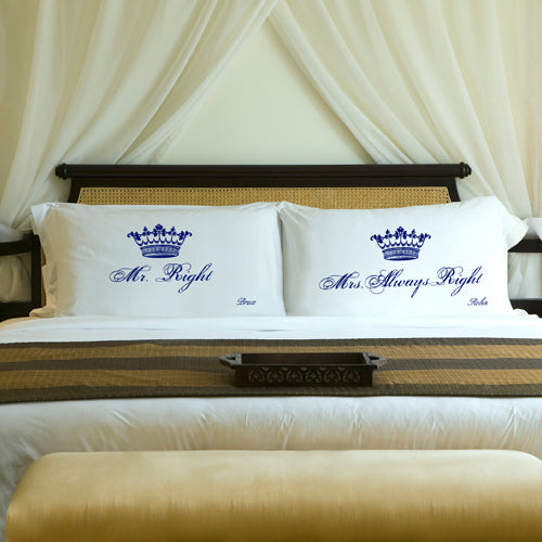 Couples Pillow Case Set - Royal - 2cooldesigns