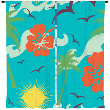 Tropical Palms and Flowers Window Curtain or Valance - 2cooldesigns