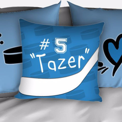 Personalized Hockey Bedding, Duvet or Comforter Sets, Hockey Themed Bedroom Baby Blue - 2cooldesigns