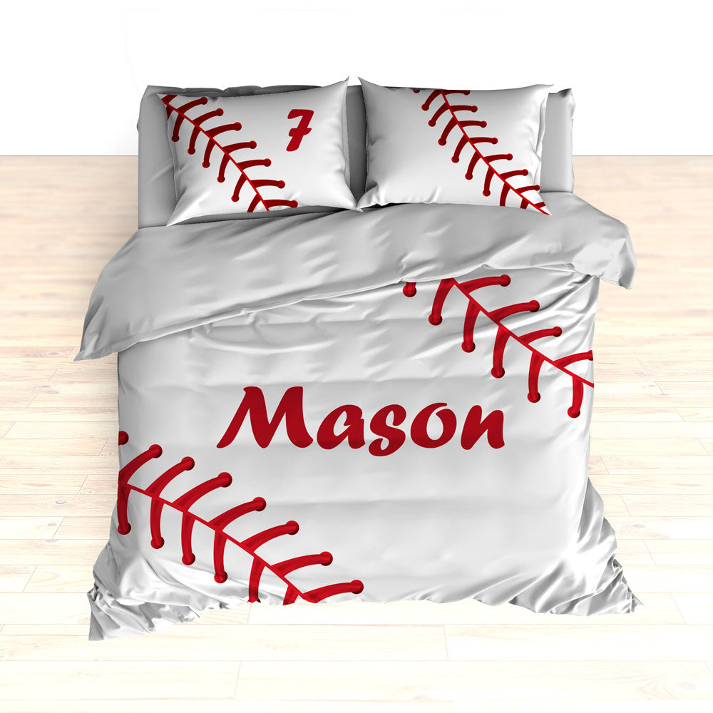 Personalized Baseball Stitches Bedding, Comforter or Duvet - 2cooldesigns