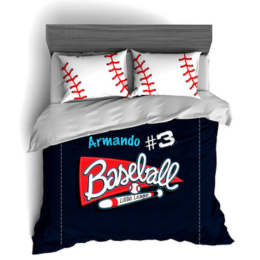 Personalized Baseball Bedding Set, Custom Duvet or Comforter Sets for Baseball Themed Bedroom - 2cooldesigns