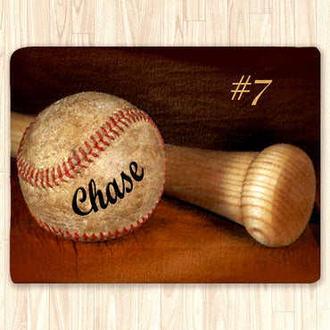 Custom Baseball Fuzzy Area Rug, Personalized, Orange - 2cooldesigns