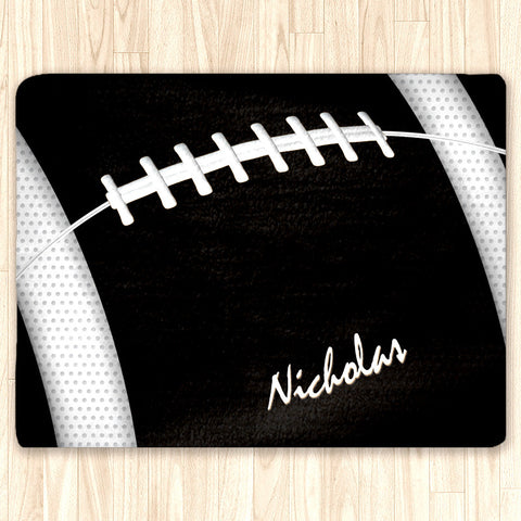Custom Football Area Rug, Personalized, Team Colors, Crimson and White - 2cooldesigns