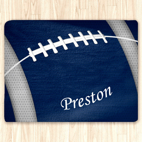 Custom Football Area Rug, Personalized, Team Colors, black and white - 2cooldesigns