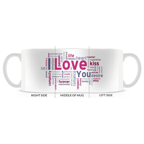 Valentine, Love, Kisses,  Word Art, Coffee Mug 11oz or 15oz - 2cooldesigns