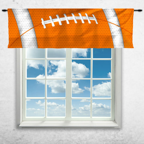 Football Team Colors Window Curtain or Valance, Orange and Teal - 2cooldesigns