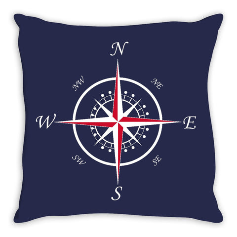 Nautical Compass Throw Pillow Navy - 2cooldesigns