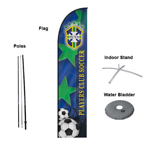 8' Feather Banner with Stand - Printed with Your Design - 2cooldesigns