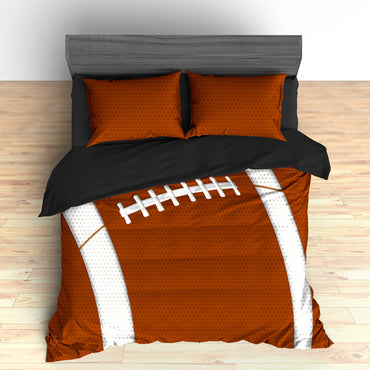 Personalized Football Team Colors Themed Bedding, Duvet or Comforter Sets, Brown and white - 2cooldesigns