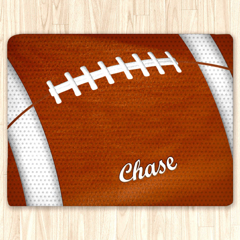 Custom Football Area Rug, Personalized, Team Colors, Blue and White - 2cooldesigns