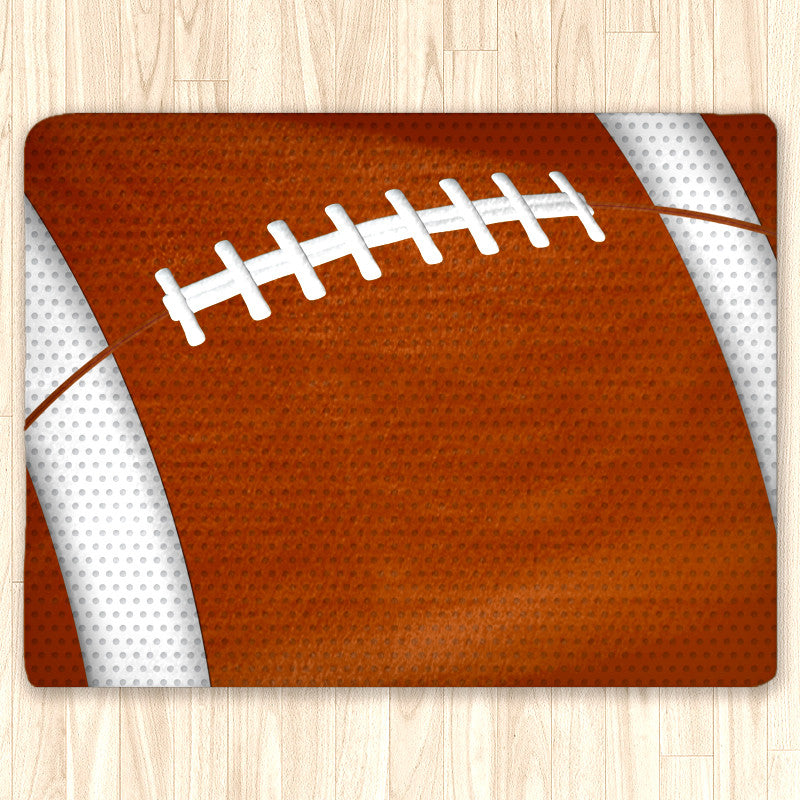 Custom Football Area Rug, Personalized, Team Colors, Brown and White - 2cooldesigns
