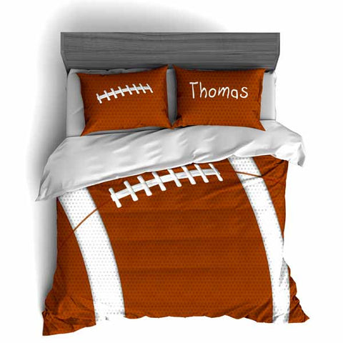 Personalized Football Team Colors Themed Bedding, Duvet or Comforter Sets, Brown and white - 2cooldesigns