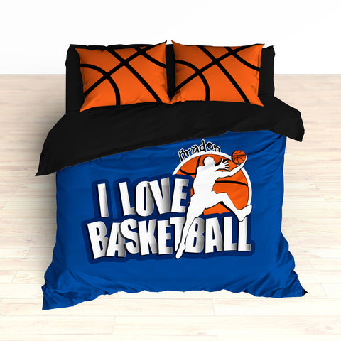 Blue Basketball Bedding, Personalized - 2cooldesigns