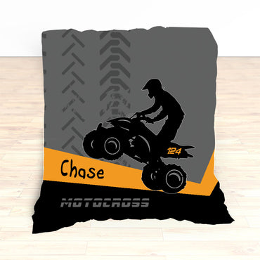 ATV Dirt Bike Quad Motocross Bedding Orange - 2cooldesigns