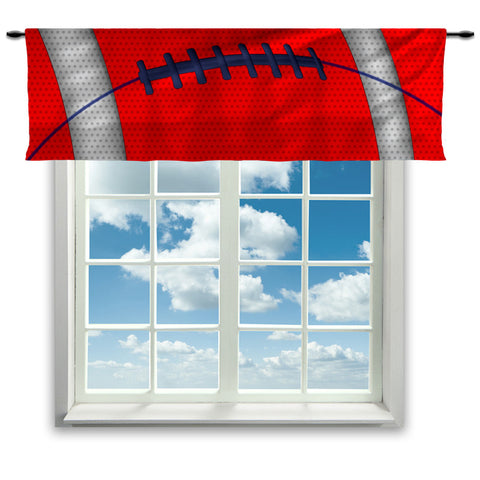 Football Team Colors Window Curtain or Valance, Red, White and Blue - 2cooldesigns