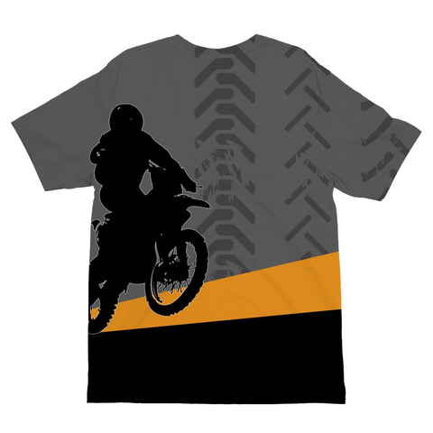 Motocross Orange and Black Kids Sublimation TShirt - 2cooldesigns