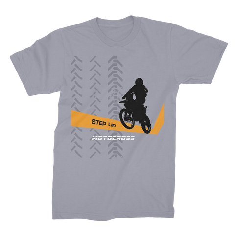 Motocross Orange and Black Unisex Fine Jersey T-Shirt - 2cooldesigns