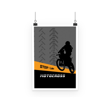 Motocross Orange and Black Poster - 2cooldesigns