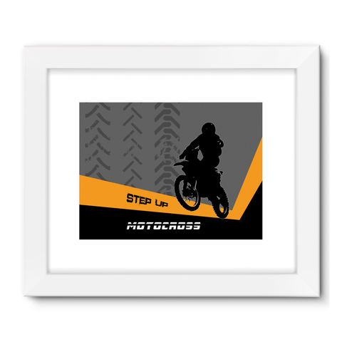 Motocross Orange and Black Framed Fine Art Print - 2cooldesigns