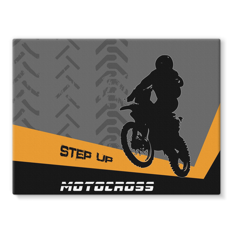 Motocross Orange and Black Stretched Canvas - 2cooldesigns