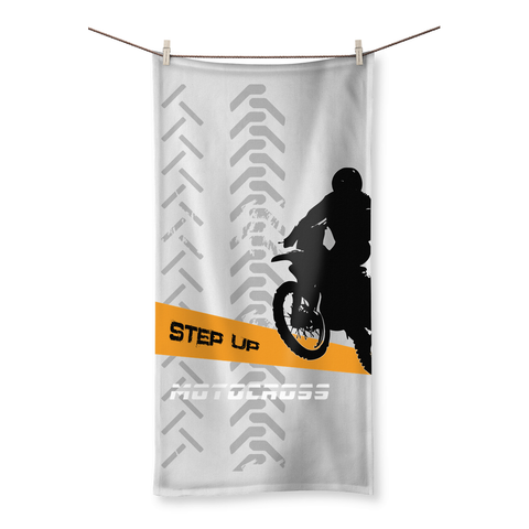 Motocross Orange and Black Beach Towel - 2cooldesigns