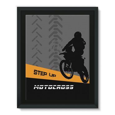 Motocross Orange and Black Framed Canvas - 2cooldesigns