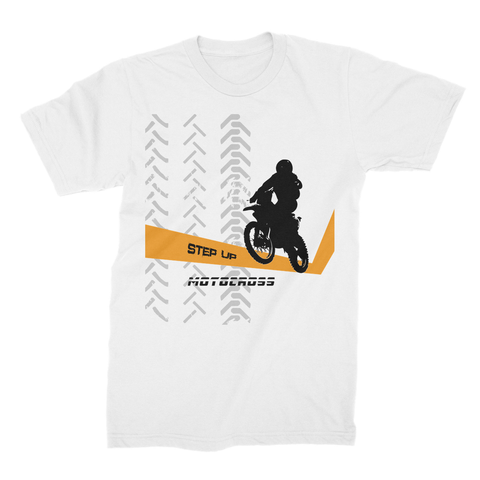 Motocross Orange and Black Unisex Fine Jersey T-Shirt - 2cooldesigns