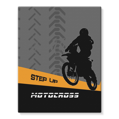 Motocross Orange and Black Stretched Eco-Canvas - 2cooldesigns