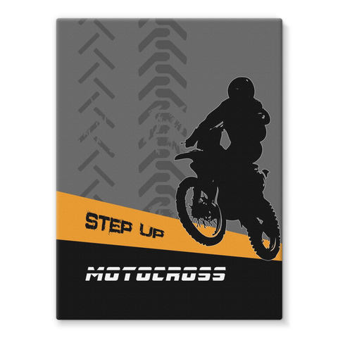 Motocross Orange and Black Stretched Canvas - 2cooldesigns