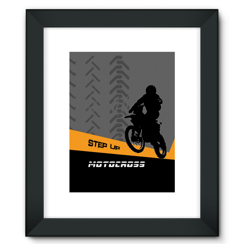 Motocross Orange and Black Framed Fine Art Print - 2cooldesigns