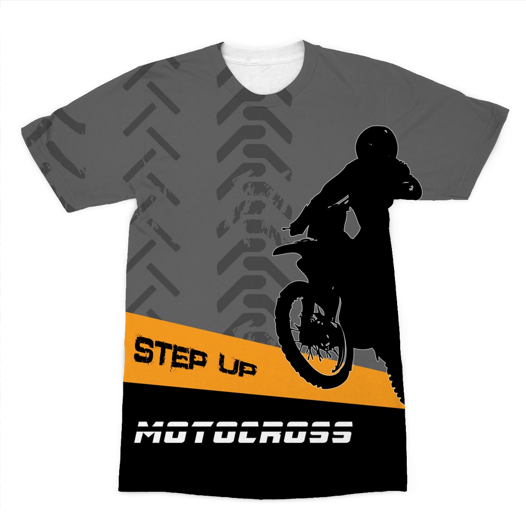 Motocross Orange and Black Sublimation T-Shirt - 2cooldesigns
