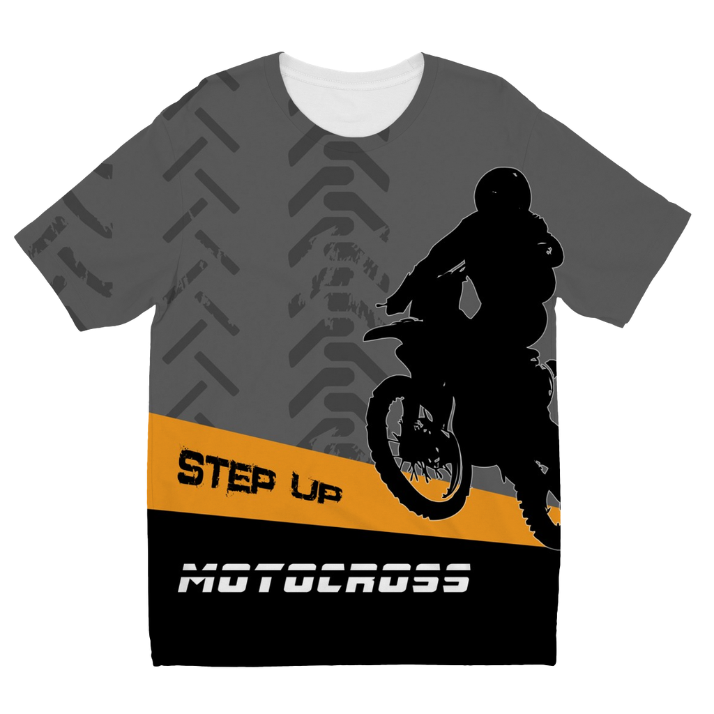 Motocross Orange and Black Kids Sublimation TShirt - 2cooldesigns