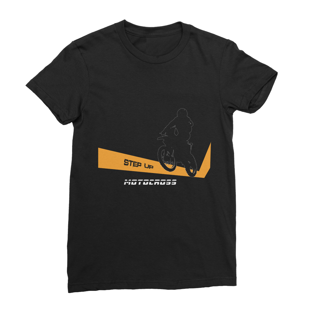Motocross Orange and Black Women's Fine Jersey T-Shirt - 2cooldesigns