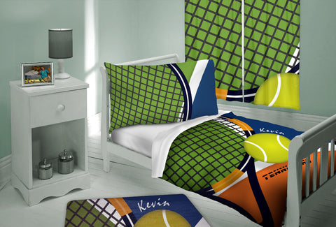 Tennis Bedding, Tennis Comforter, Tennis Duvet, Green, Blue, Personalized Kids bedding - 2cooldesigns