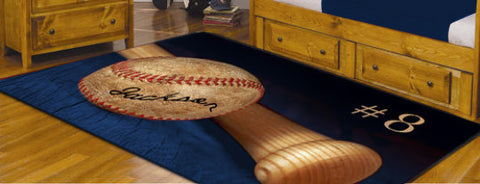 Custom Baseball Fuzzy Area Rug, Personalized - 2cooldesigns