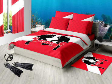 Personalized Scuba Diving Bedding Set, Custom Duvet or Comforter Sets for Scuba Themed Bedroom - 2cooldesigns