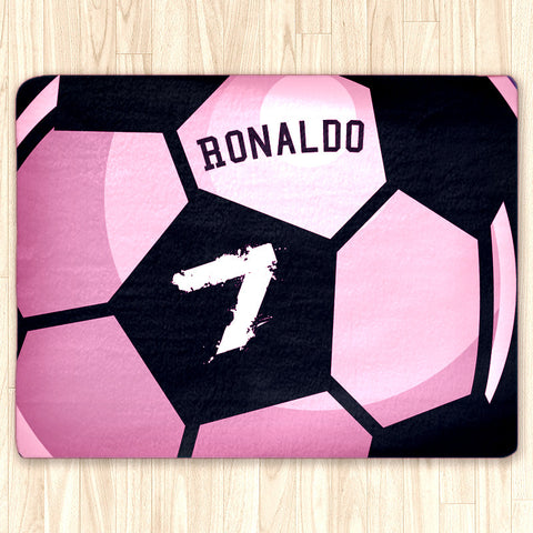 Custom Soccer Ball Area Rug Fuzzy, Personalized Area Rugs and Mats - 2cooldesigns
