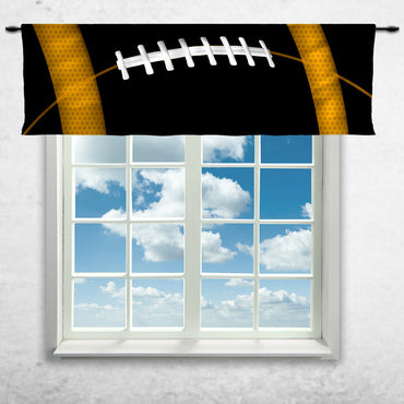 Football Team Colors Window Curtain or Valance, Black and yellow - 2cooldesigns