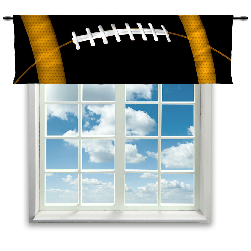 Pittsburgh Steelers Football Team Window Valance Curtain - 58" Wide, 100% Cotton, Multicolor