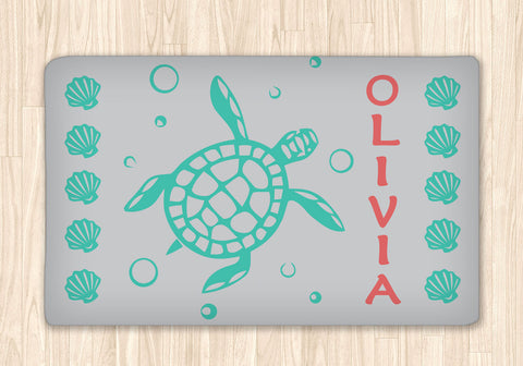 Sea Turtle and Sea Shells Area Rug Personalized - 2cooldesigns