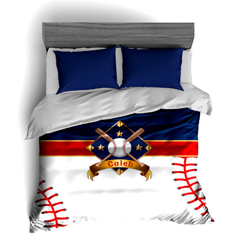 I Love Baseball, Baseball Bedding, Duvet or Comforter Sets for Baseball Theme Bedroom - 2cooldesigns