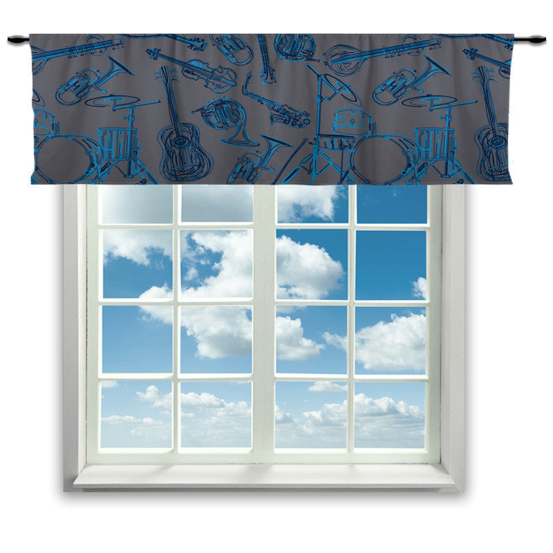 Musical Instruments Window Curtain or Valance - 2cooldesigns